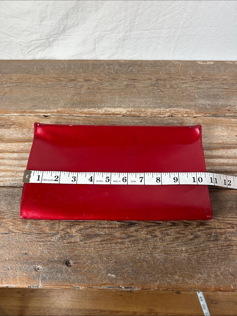 Shiny Red Patent Leather Clutch - Picture 5 of 8
